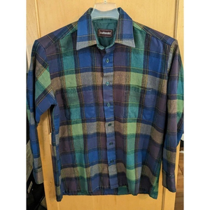 Traditionalist Mens Medium Long Sleeve Button Down Flannel 100% Acrylic‎